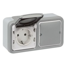 LEGRAND 69793 plexo base de corriente 2P+T IP55 gris PLEXO WITH NETATMO