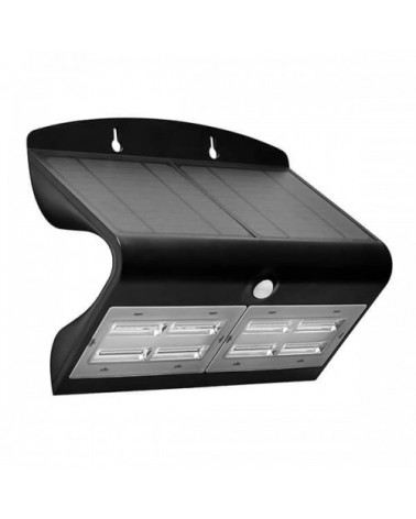 Foco solar sensor 6.8W IP44 negro - ¡descúbrelo en 360°! - DivisionLED