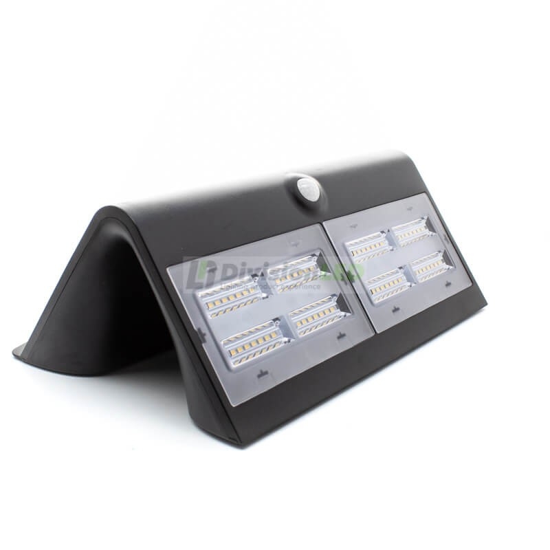 Foco solar sensor 6.8W IP44 negro - ¡descúbrelo en 360°! - DivisionLED