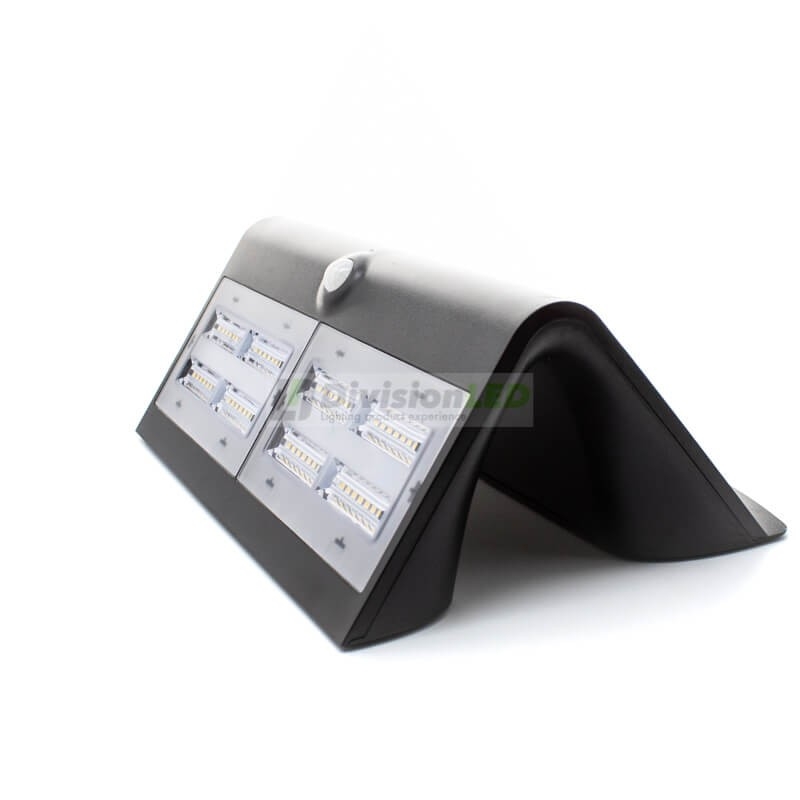 Foco solar sensor 6.8W IP44 negro - ¡descúbrelo en 360°! - DivisionLED