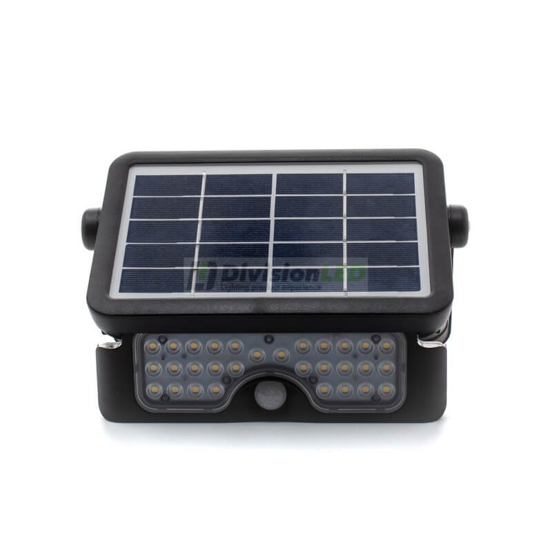 Foco solar sensor 5W IP65 negro - ¡descúbrelo en 360°! - DivisionLED