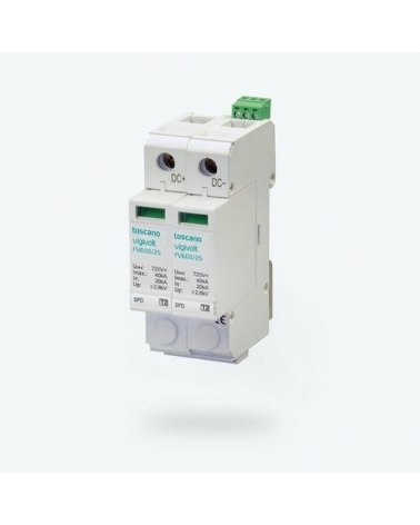 TOSCANO 10003170 Protector de sobretensión transitoria FV2-600/2S 600Vdc con salida relé tipo 1+2
