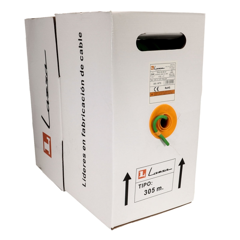 LAZSA 3187 U/UTP6 AWG24 Cu Cubierta FRLSZH verde. CPR Eca. Caja 305 m.