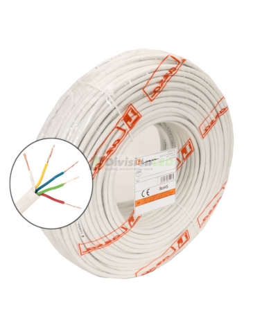 LAZSA 6705 Cable portero 5x0.22 mm² funda PVC blanca. CPR Eca Rollos 100 mts.