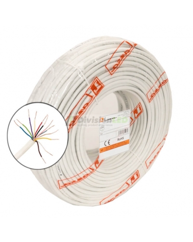 Cable portero automático 12 hilos 0,22mm blanco Rollo 100m LAZSA 6712