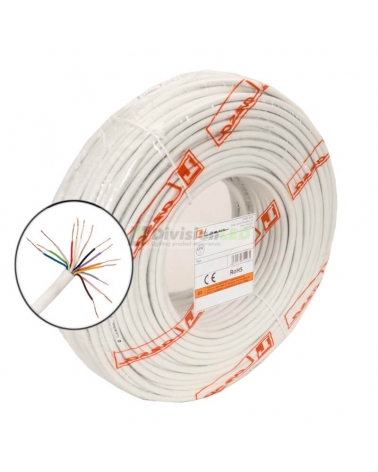 Cable portero automático 14 hilos 0,22mm blanco Rollo 100m LAZSA 6714