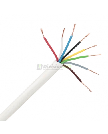 Cable portero automático 8 hilos 0,22mm blanco Rollo 100m LAZSA 6707