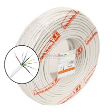 Cable portero automático 8 hilos 0,22mm blanco Rollo 100m LAZSA 6707