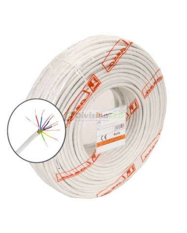 Cable portero automático 10 hilos 0,22mm blanco Rollo 100m LAZSA 6710