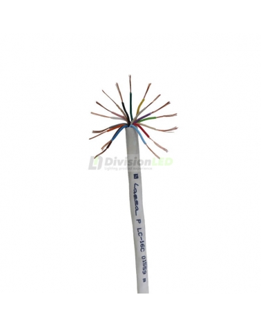 Cable portero automático 16 hilos 0,22mm blanco Rollo 100m LAZSA 6715