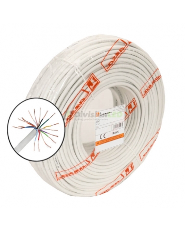 Cable portero automático 16 hilos 0,22mm blanco Rollo 100m LAZSA 6715