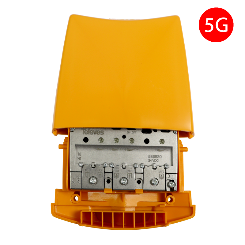 Amplificador de mástil alta ganancia LTE700 4 entradas FM-BIII/DAB-UHF-UHF Televes 535820