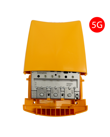 Amplificador de mástil alta ganancia LTE700 4 entradas FM-BIII/DAB-UHF-UHF Televes 535820