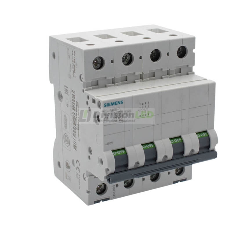 Siemens 5SL4406-7 Interruptor magnetotérmico 4P 6A C 10kA 400V