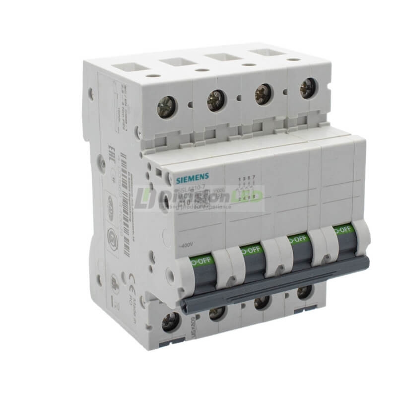 Siemens 5SL4410-7 Interruptor magnetotérmico 4P 10A C 10kA 400V