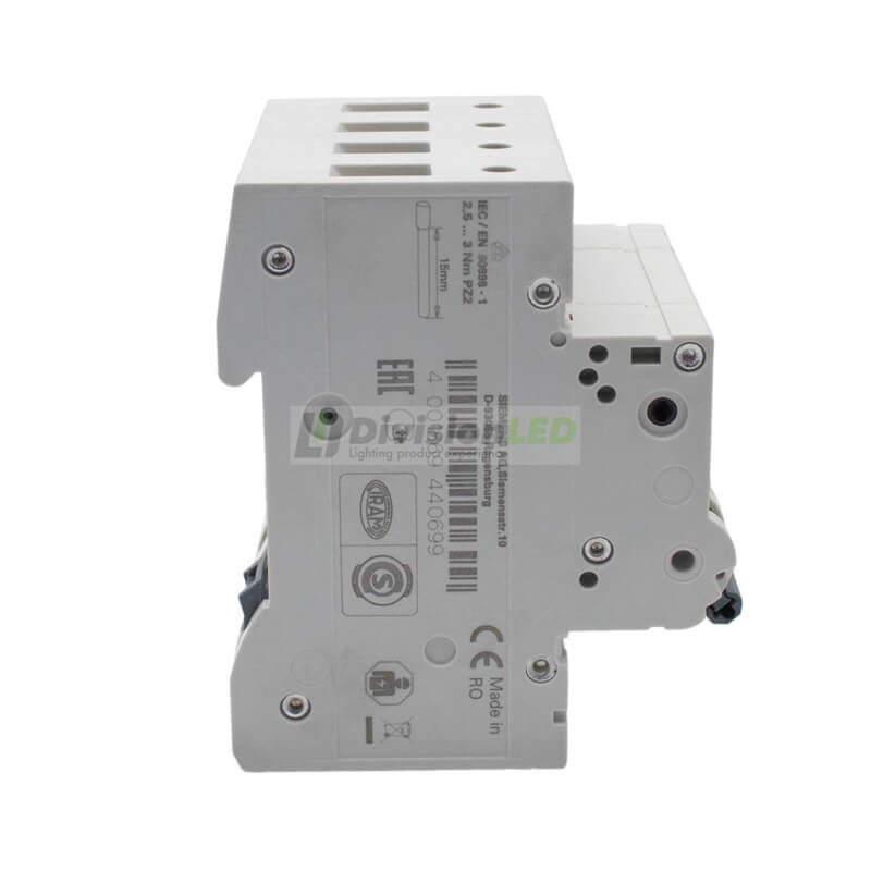 Siemens 5SL4410-7 Interruptor magnetotérmico 4P 10A C 10kA 400V