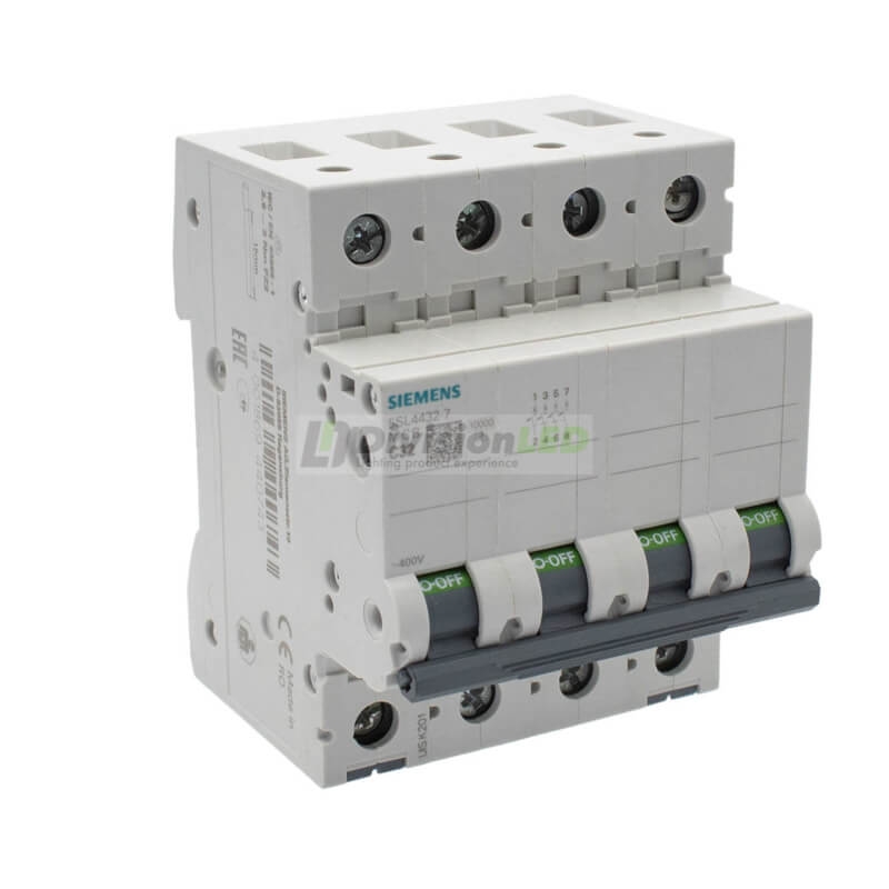 Siemens 5SL4432-7 Interruptor magnetotérmico 4P 32A C 10kA 400V