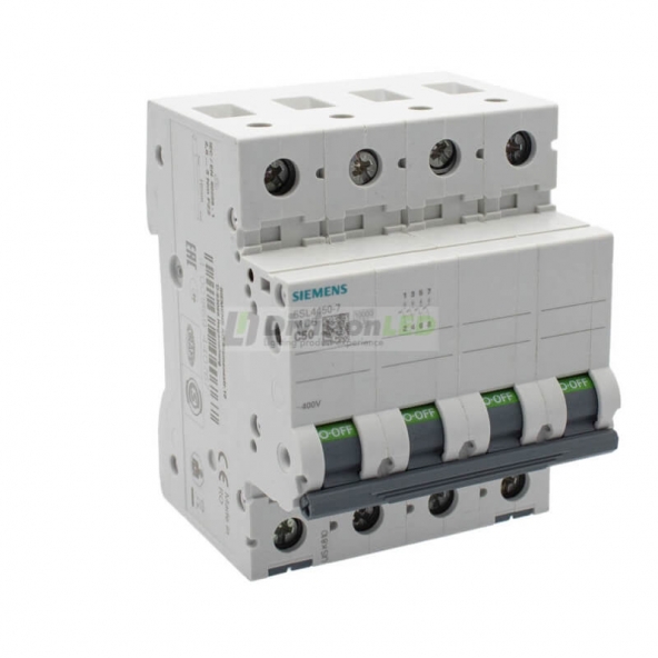 Siemens 5SL4450-7 Interruptor magnetotérmico 4P 50A C 10kA 400V