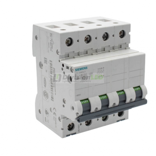 Siemens 5SL4463-7 Interruptor magnetotérmico 4P 63A C 10kA 400V