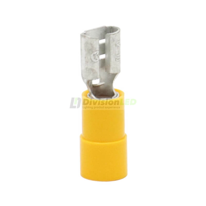 CEMBRE 2055630 GF-F608 Conector Hembra preaislado nylon amarillo 4-6mm2 6.35x0.8mm 100uds