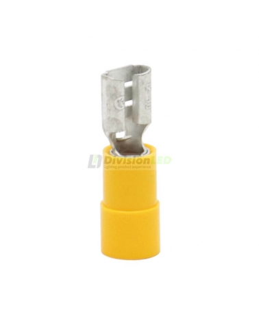 CEMBRE 2055630 GF-F608 Conector Hembra preaislado nylon amarillo 4-6mm2 6.35x0.8mm 100uds