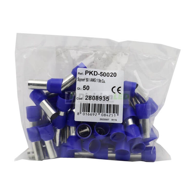 CEMBRE 2808935 PDK50020 Puntera hueca PKD azul 50mm2 20mm 50uds