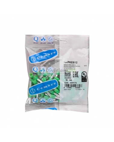 CEMBRE 2809170 PKE612 Puntera hueca PKE verde 6mm2 12mm 100uds