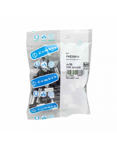 CEMBRE 2809230 PKE25016 Puntera hueca PKE negro 25mm2 16mm 50uds