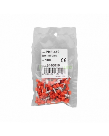 CEMBRE 8440010 PKE410-Q100 Puntera hueca PKE naranja 4mm2 10mm 100uds