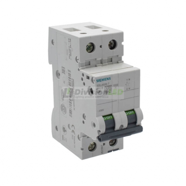 Siemens 5SL4506-7 Interruptor magnetotérmico 1P+N 6A C 10kA 230V