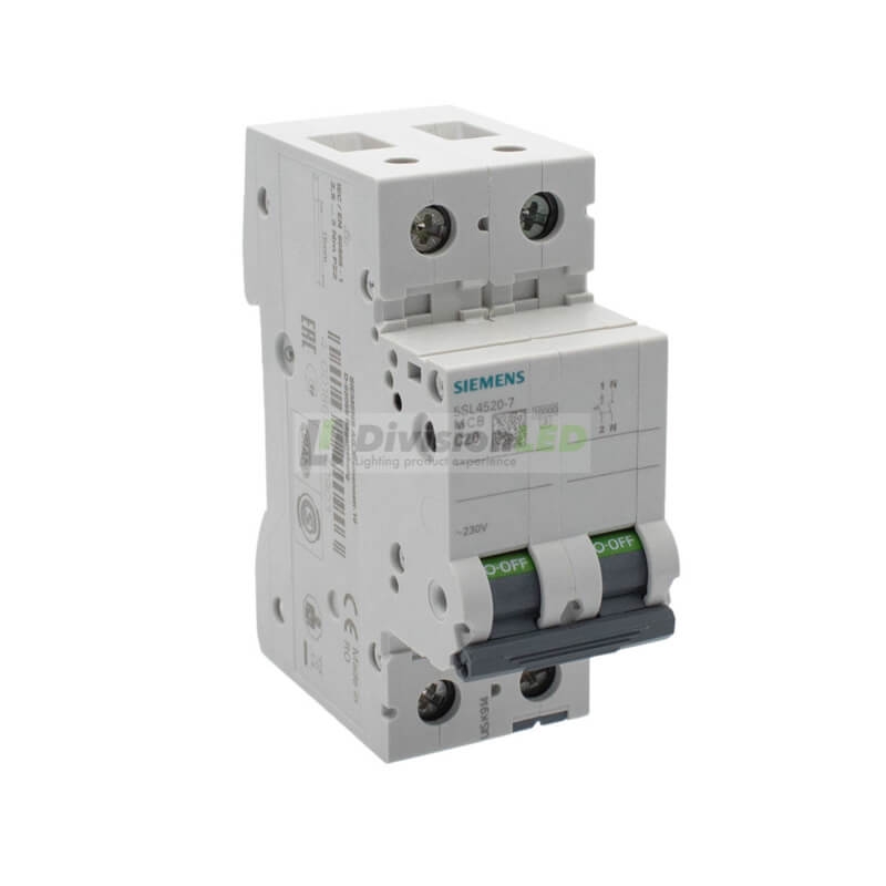Siemens 5SL4520-7 Interruptor magnetotérmico 1P+N 20A C 10kA 230V