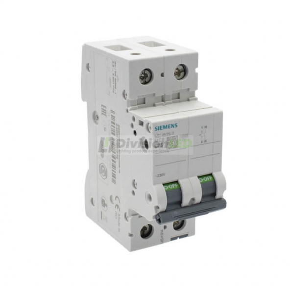 Siemens 5SL4525-7 Interruptor magnetotérmico 1P+N 25A C 10kA 230V