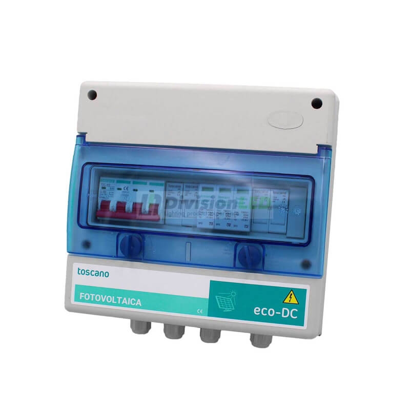 TOSCANO 10002831 Cuadro de distribución ECO-DC-2-25A para energía fotovoltaica 25A máximo DC 2 string 1000V DC armario PVC IP65