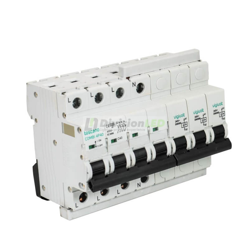 TOSCANO 10002383 Protector sobretensión permanente EN50550 COMBI 4P40 POP