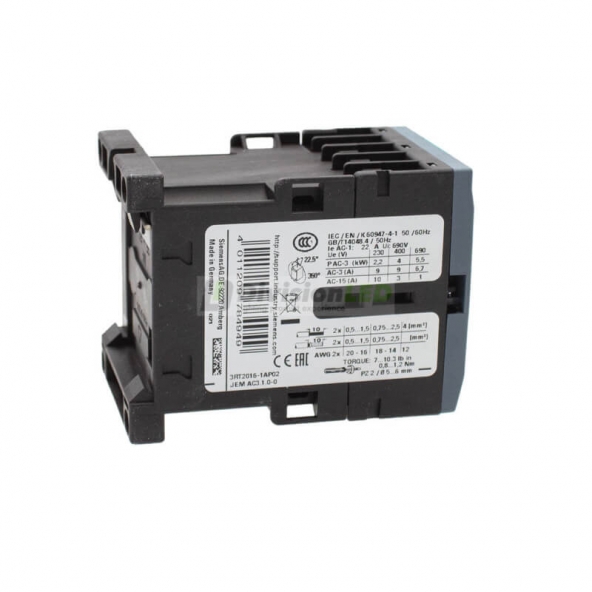 Siemens SIRIUS 3RT2 3RT2016-1AP02 Contactor AC-3 3NA 9A 3P 4kW/400V 1NC 230VAC