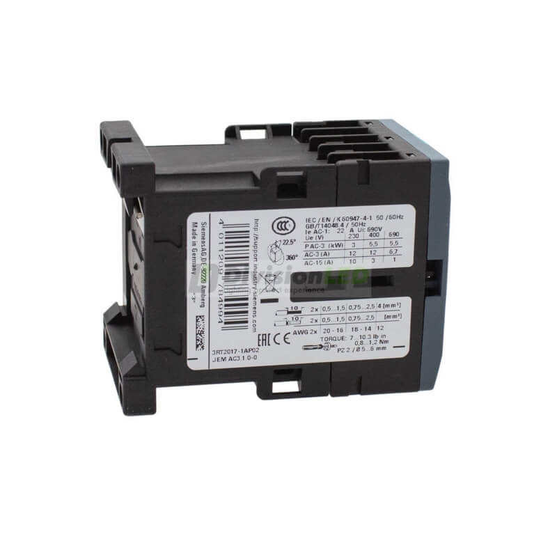 Siemens SIRIUS 3RT2 3RT2017-1AP02 Contactor AC-3 3NA 12A 3P 5.5Kw/400V 1NC 230VAC