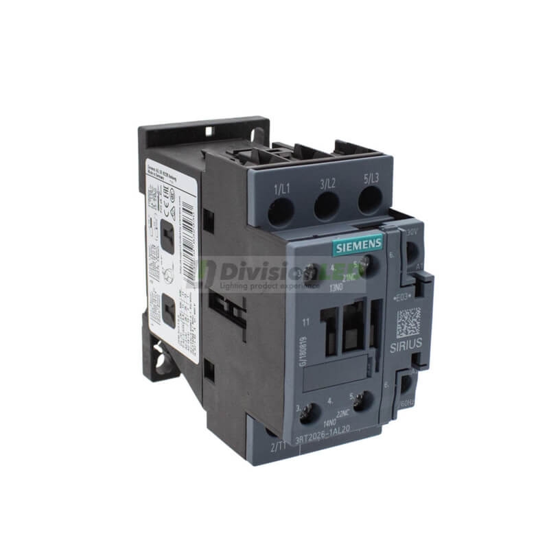 Siemens SIRIUS 3RT2 3RT2026-1AL20 Contactor AC-3 1NA+1NC 25A 3P 11Kw/400V 230VAC
