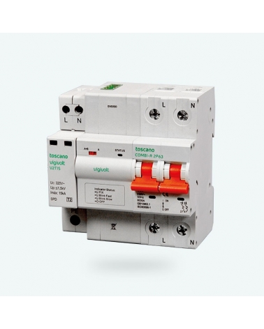 Toscano 10002895 COMBI-PRO 2PT 2P40T15 Protector sobretensión perm. y trans. + IGA monofásico 2x40A reconexión automática