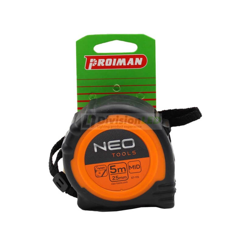 PROIMAN 350005 Flexómetro 5mx25mm con freno retorno automático