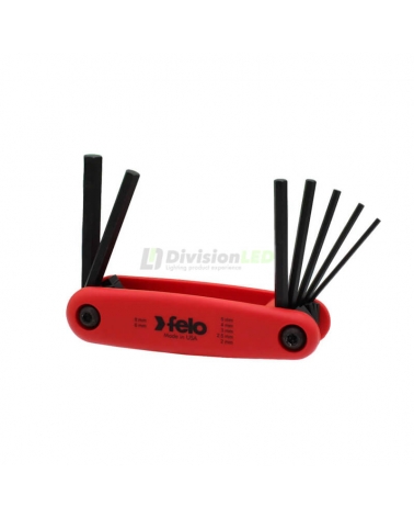 PROIMAN 370028 Juego llave Allen plegable punta recta 2-8mm (7 unidades)