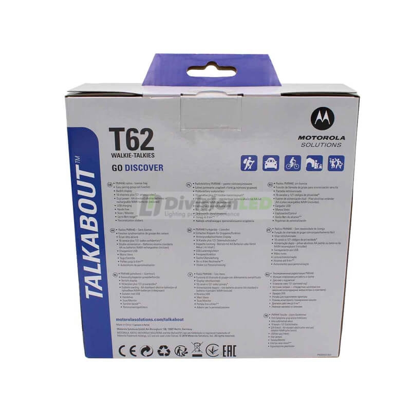 PROIMAN 400006 Kit radio comunicación Motorola T6+cargador+batería (2 unidades)