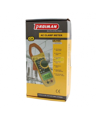 PROIMAN 460310 Pinza amperimétrica digital VA310 corriente alterna 1000A