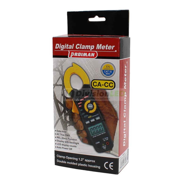 PROIMAN 460400 Pinza amperimétrica digital DT351 corriente alterna/corriente continua 400A