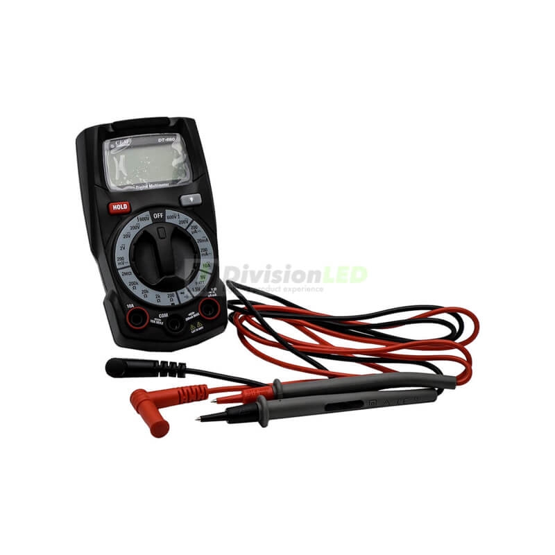 PROIMAN 460660 Multímetro digital 600V 10A CA/CC continuidad+diodos+resistencia+Data Hold