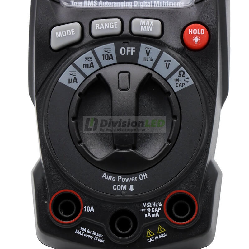 PROIMAN 460663 Multímetro digital TRMS 600V 10A CA/CC continuidad+resistencia+frecuencímetro+Data Hold
