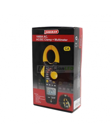 PROIMAN 462026 Pinza amperimétrica digital 600A boca 42mm