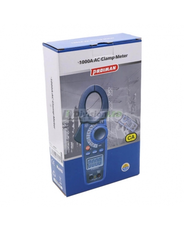 PROIMAN 463341 Pinza amperimétrica digital 1.000A CA continuidad+Data Hold+frecuencímetro