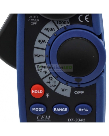 PROIMAN 463341 Pinza amperimétrica digital 1.000A CA continuidad+Data Hold+frecuencímetro