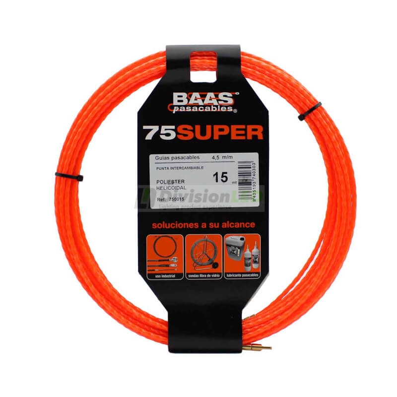 PROIMAN 750015 Guía pasacables poliéster monofilamento helicoidal 4,5mmx15m