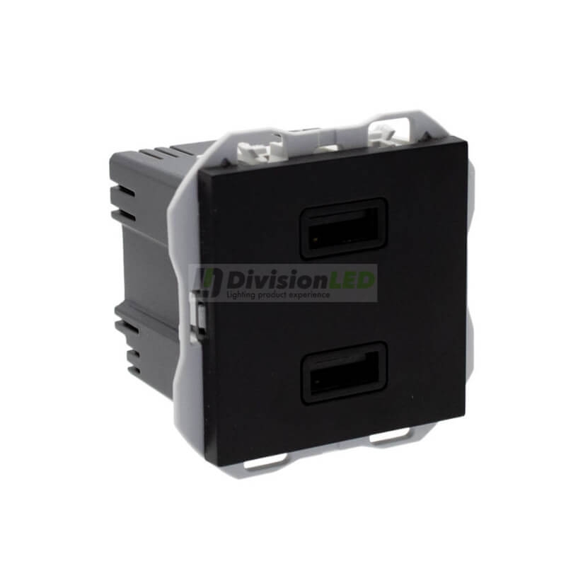 SIMON 20000196-098 Cargador USB doble 3,1A tipo A+A SMARTCHARGE negro mate SIMON 270